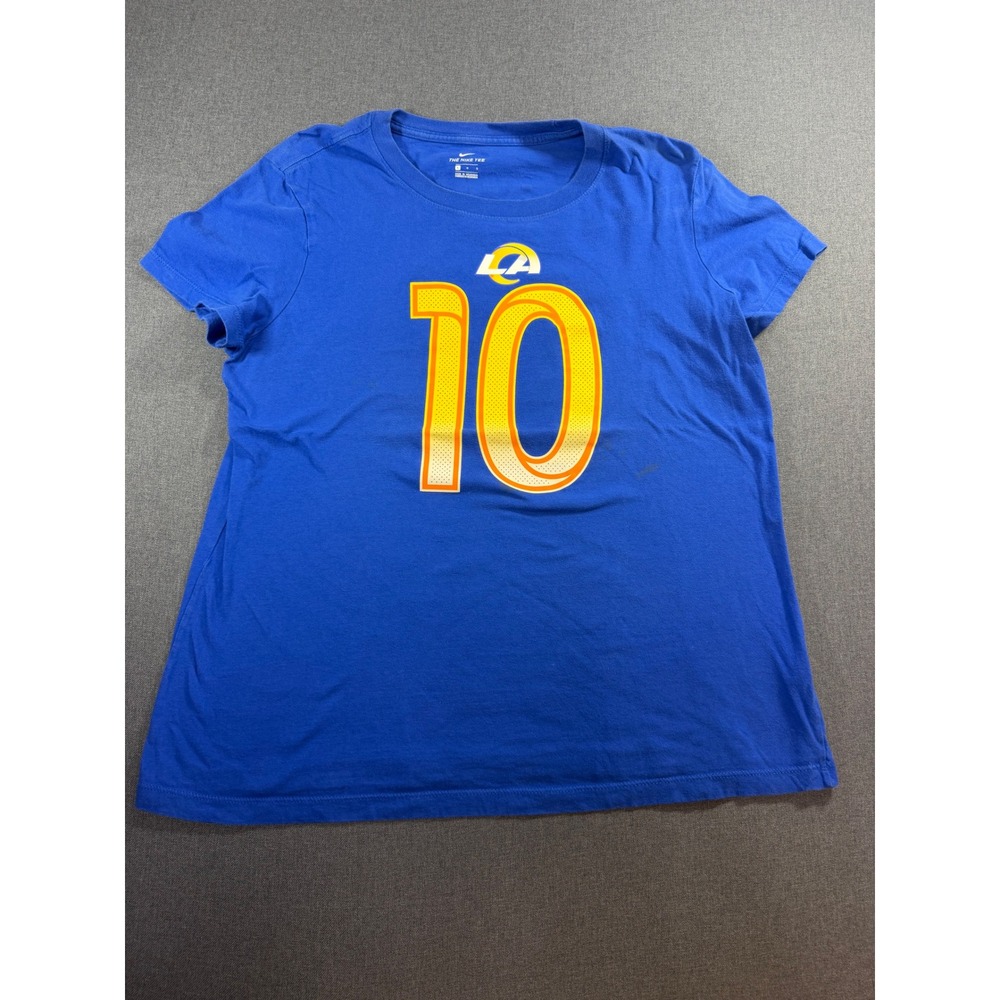 Nike Los Angeles Rams Cooper Kupp 10 Womens Blue T-Shirt Size L NFL Football